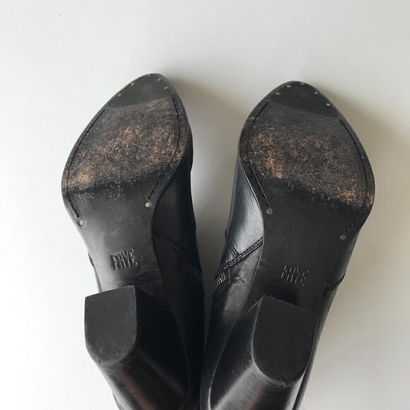 FRYE Jennifer Bootie Leather Pointed Toe Ankle Western Style Boots Black, 8M - Picture 12 of 16